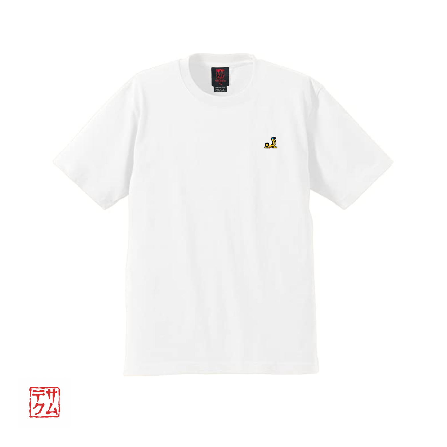 燕返し』刺繍入りオリジナルTシャツ(白)- SAMURAI TECHNIQUES 燕返し』刺繍入りオリジナルTシャツ(白)- SAMURAI TECHNIQUES